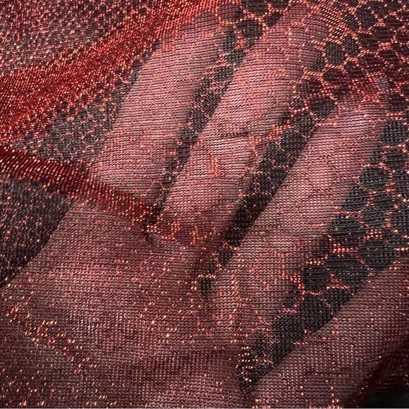 Lip Service miniskirt size L. Sheer red sparkly snakeskin print. Vintage - Picture 13 of 13